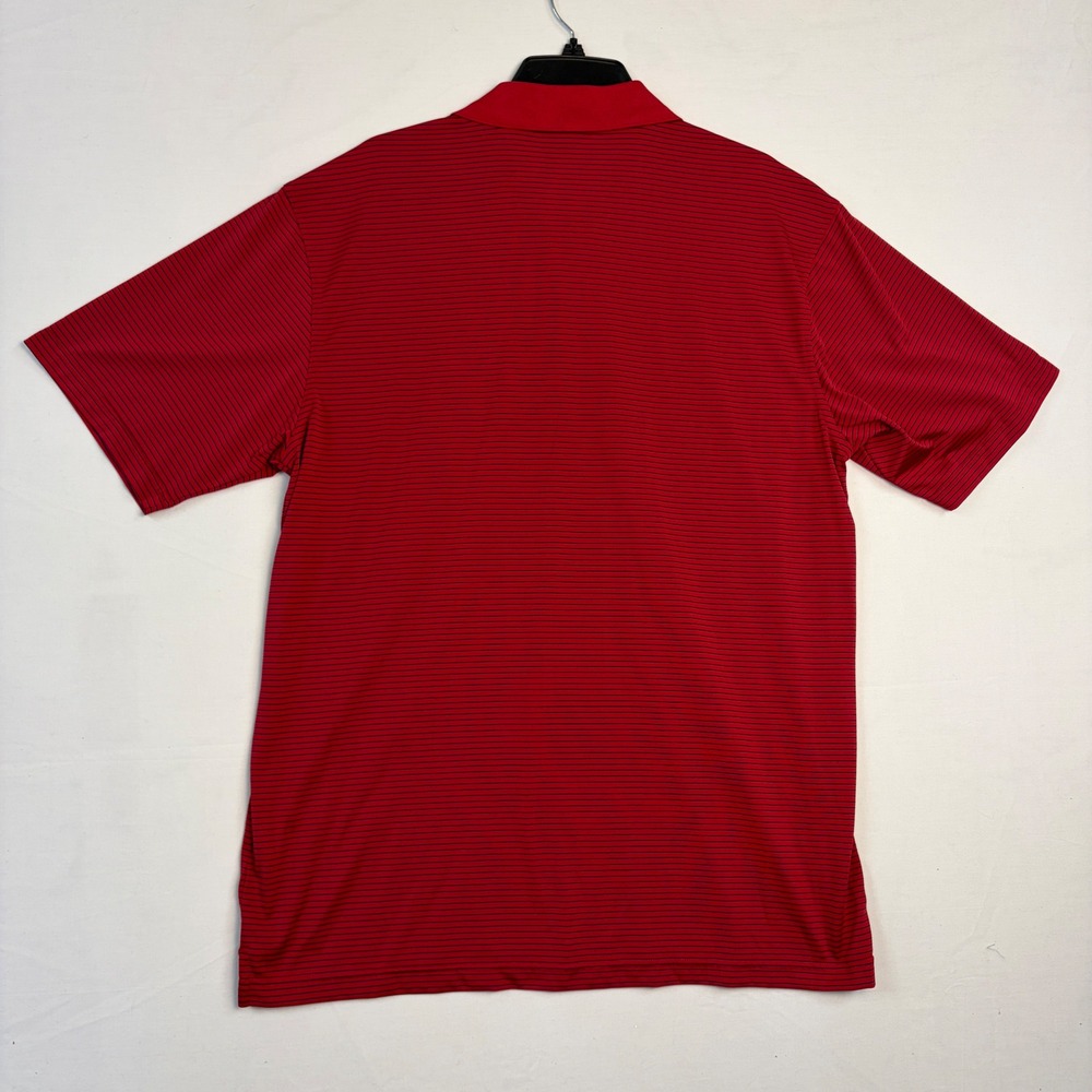 Masters Performance Mens Golf Polo Shirt Red Striped Logo Size Large - Picture 6 of 7